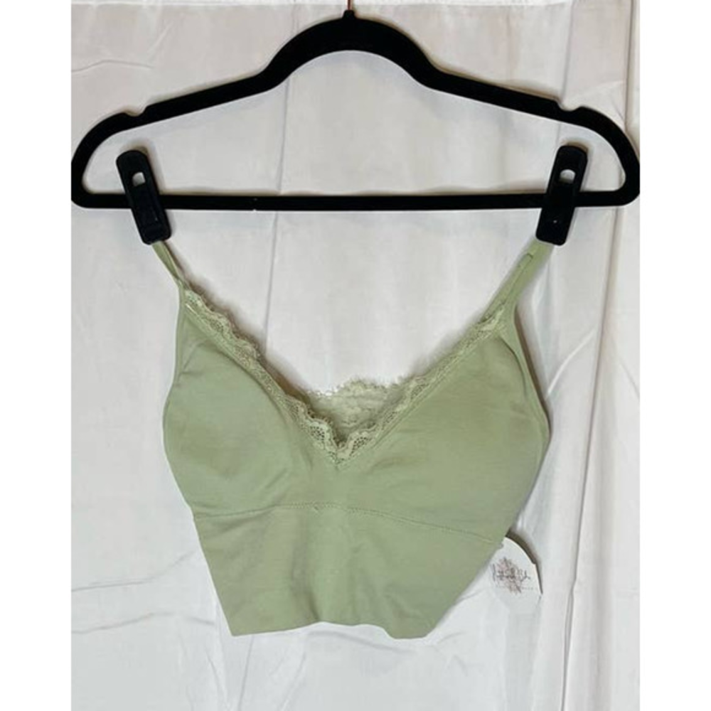 Lace Bralette Mono b‎ Size S Green New With Tags
